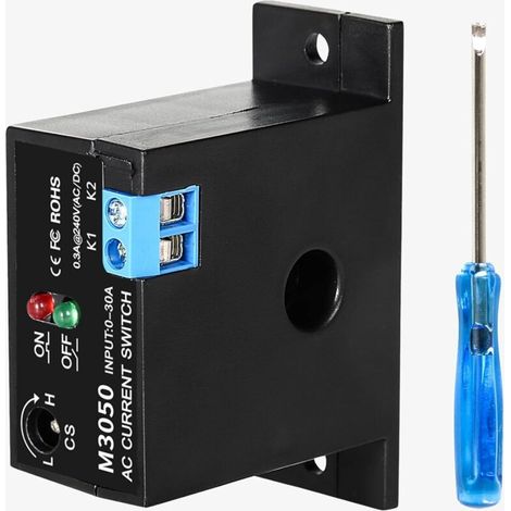 [NEVER USED] 240V AC Current Detection Switch 0.2-30A Adjustable Current Detection Switch Current Monitoring Relay, Normally Open