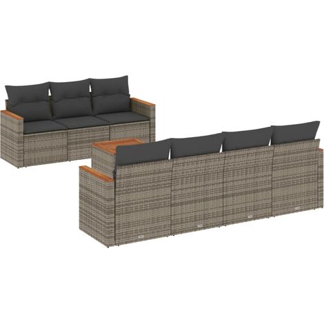 Maison Exclusive - 8-tlg. Garten-Sofagarnitur mit Kissen Grau Pol