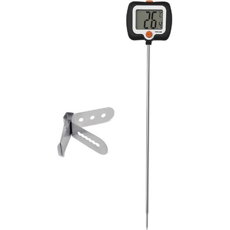 Thermomètre à bonbons numérique avec pince pour pot, thermomètre à huile en acier inoxydable, sonde rotative à 180°, affichage électronique pour la cuisson, le gril et la pâtisserie (1/4)