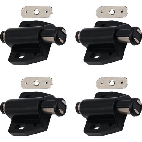 Lot de 4 ouvre-portes magnétiques : ouverture et fermeture par simple pression. Solution de fermeture magnétique puissante pour meubles, placards et penderies.
