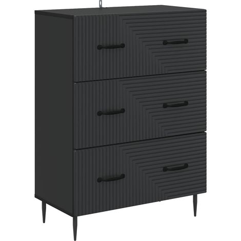 Cajonera Negro 66 x 34,5 x 89,5 cm Madera de ingeniería vidaXL