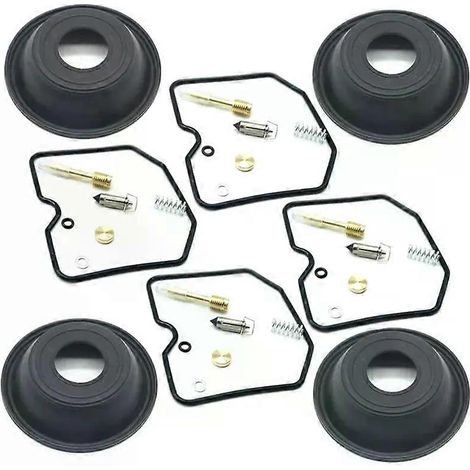 Kits de réparation de carburateur compatibles avec Kawasaki GPX750 1987-1990 et GPZ900R 1984-1985 (GPX 750 et GPZ 900) : membranes à dépression et pièces de carburateur (4 jeux). (1/3)