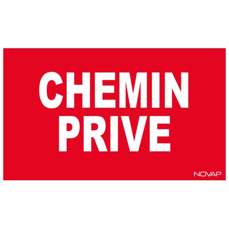 Novap – Panneau de signalisation chemin privé rigide 330x200mm – Résistant aux chocs – Trous de fixation pour pose facile – 4160986 (1/2)