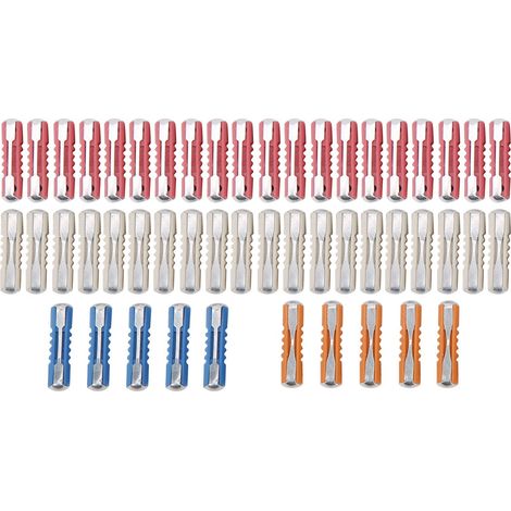 50pcs 5A 8A 16A 25A Kit de fusibles de voiture Ensemble de fusibles européens en forme de torpille avec des performances stables.