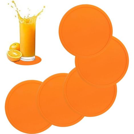 Silikon-Untersetzer – Rund – Rutschfest – Hitzebeständig – Für Tassen und Flaschen – 4er-Set (1/5)