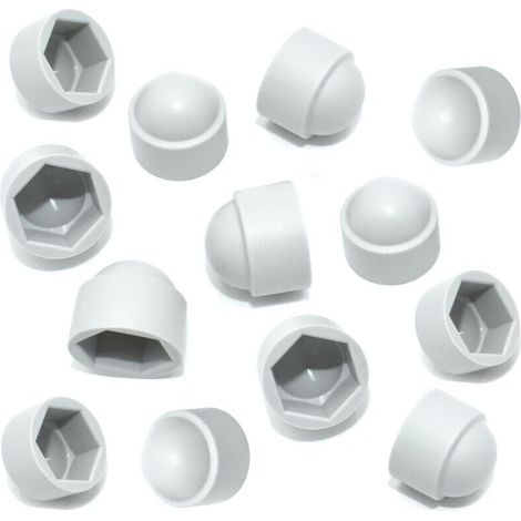 Lot de 20 cache-écrous hexagonaux en plastique PE M10 – Protection contre la corrosion et intempéries – Clé de 17 mm – Résistant UV