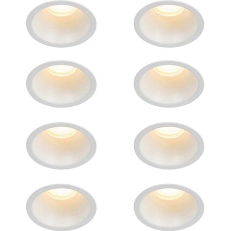 QAZQA Dept spot encastré - set de 8 - 7.8x7.8x6.5cm - dimmable - IP44 - blanc mat (1/5)
