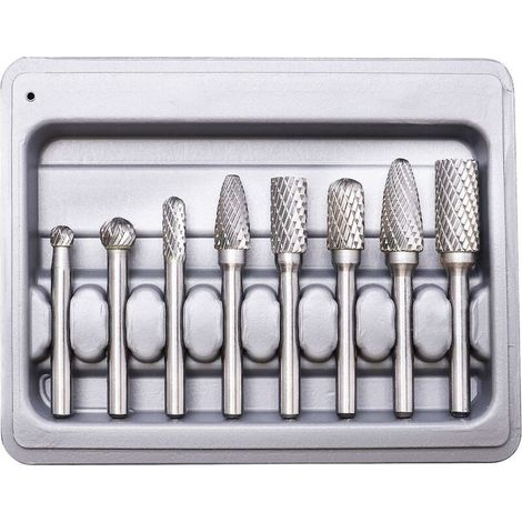 8 Pièces Fraise rotative, double coupe, carbure de tungstène, tige 6 mm, métal ferreux (1/5)