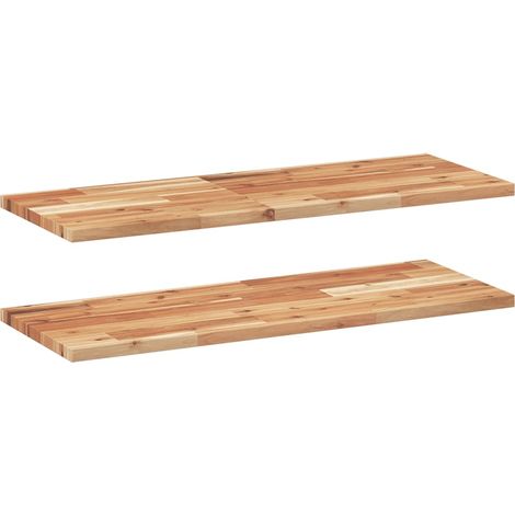 Maison Exclusive - Schweberegale 2 Stk. 80x30x2 cm Massivholz Aka (1/5)