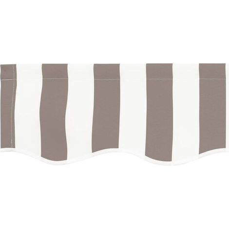 Toile de rechange gris clair et blanc 581 x 20 cm – Pièce de rechange pour auvent, tonnelle et belvédère (1/5)