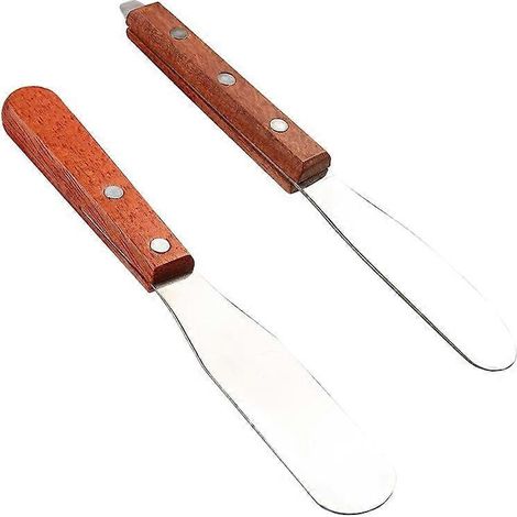 Spatule de laboratoire dentaire de 20 cm en acier inoxydable pour plâtre, alignement et mélange de cire, avec manche en bois (1/4)