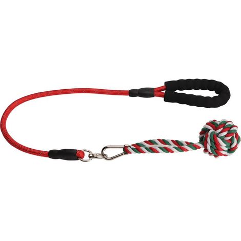Jouet à tirer élastique pour chien, très interactif, résistant, idéal pour la dentition et fabriqué en coton propre. Corde adaptée aux chiens, chiots et autres animaux de compagnie. Rouge. (1/5)
