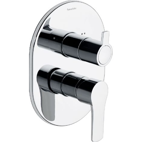Ramon Soler - Grifo de Ducha Monomando Empotrado de 2 Vías Cromado con Sistema S2 de Ahorro de Agua Serie Titanium (1/3)