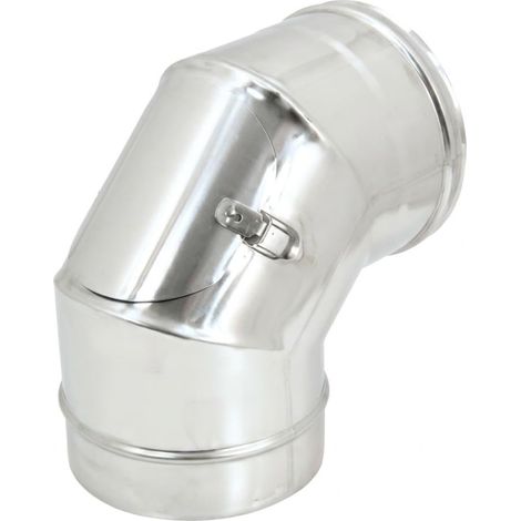 MAKA Curva 90° con Ispezione Aderente Canna Fumaria Acciaio Inox Ø 150 mm (1/5)