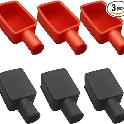 Lot de 6 cache-bornes de batterie isolants en caoutchouc souple pour bateau, voiture, moto, camion (1/4)