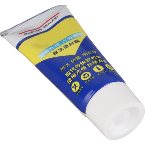 Mastic silicone multi-usages étanche pour sous-sol, salle de bain, cuisine, intérieur blanc (1/5)