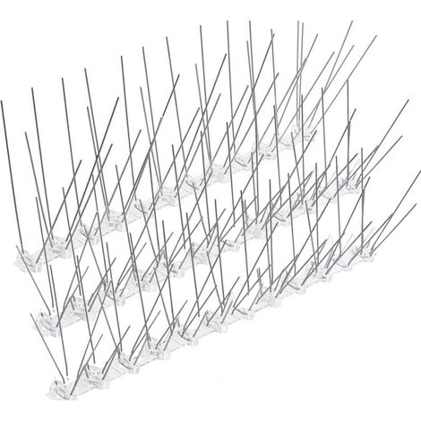 Pic Anti Pigeon en Acier Inoxydable et Base en Plastique Souple, 10 Pièces de 25 cm, Pointes Anti-Oiseaux, Moineaux, Corneilles (1/5)