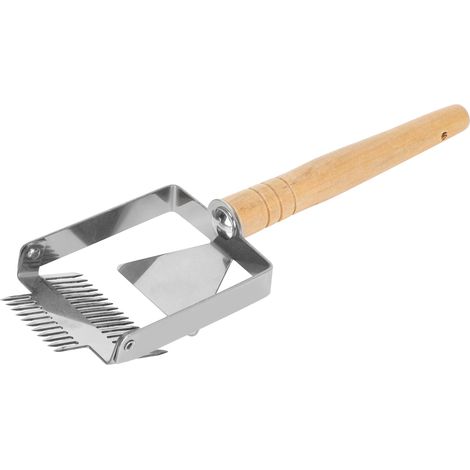 Doppelköpfiger Entdeckelungsrechen aus Edelstahl für Bienenstöcke, Honigerntewerkzeug, professionelle Imkereiausrüstung (1/5)