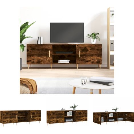 TV-Lowboard Holz - vidaXL TV-Schrank Räuchereiche 150x30x50 cm Holzwerkstoff - TV-Schrank mit Fächern (1/5)