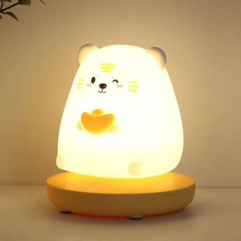 Veilleuse LED Enfant Bébé à Intensité Variable Lampe Enfants en Souple avec Capteur Tactile Rechargeable USB Silicone (1/4)