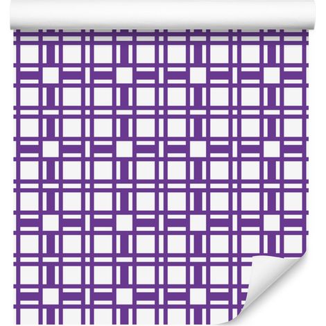 Carta da parati con motivo geometrico viola, lavanda e bianco 50x1000 cm (1/5)