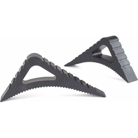Cale Fenêtre pour Intérieur et Extérieur - Lot de 2 en Noir – Bloque Porte Ouverte – Stoppy Arrêt-Porte en Caoutchouc – Bloc Fenêtre Ouverte - Butoir de Porte en Plastique (1/4)