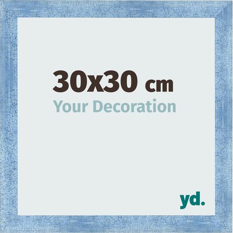 yd. - Cadre photo 30x30 - Bleu Brillant Patine - MDF - Pisa (1/5)