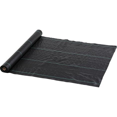 Outsunny malla antimaleza 1x100 m malla geotextil 60 g/m² para control de malezas y malas hierbas de jardín rollo de malla antimaleza negro