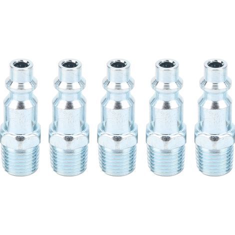5pcs Connecteur Droit Pneumatique, Raccord Rapide Pneumatique Connecteurs, fiches américaines, connecteurs d'air industriels, accessoires de compresseur (1/5)