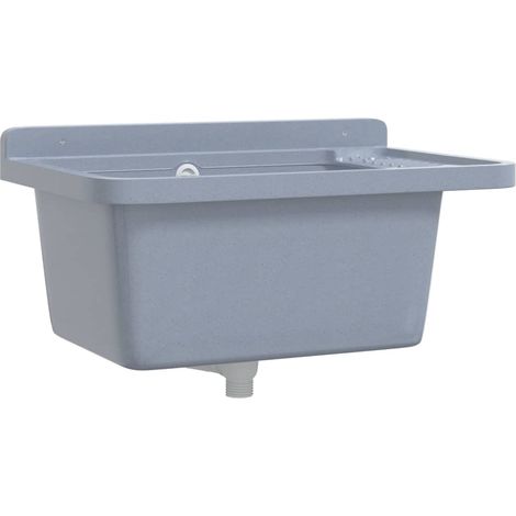 Lavabo pour montage murale gris 60x40x28 cm résine