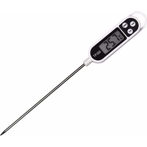 Thermomètre de cuisine numérique Thermomètre alimentaire Longue sonde instantanée 5 secondes LCD Grand thermomètre à écran (1/5)