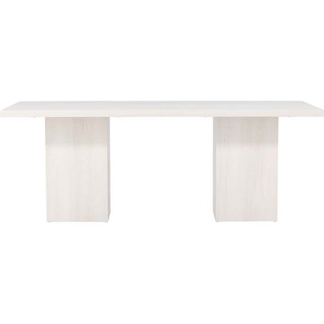 Ebuy24 – Table de salle à manger rectangulaire 200x90 cm – Finition blanchie – Design scandinave élégant – 6 places – Plateau en MDF (1/5)