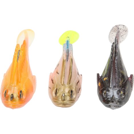 Lot de 3 leurres souples imitant des poissons sauteurs, leurres de pêche artificiels coulants (1/5)
