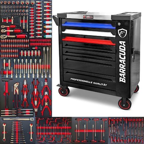 Carro de herramientas - Barracuda Tools - Ultra Tools - 7 cajones - Negro - 257 herramientas incluidas (1/4)