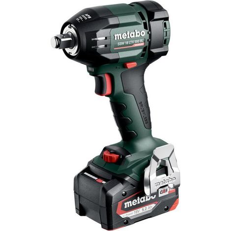 metabo Atornillador de impacto inalámbrico SSW 18 LTX 550 BL – 18 V, 550 Nm, cuadrado exterior de 1/2", sin escobillas, manejable, LED, para construcción de madera, cambio de neumáticos, montaje
