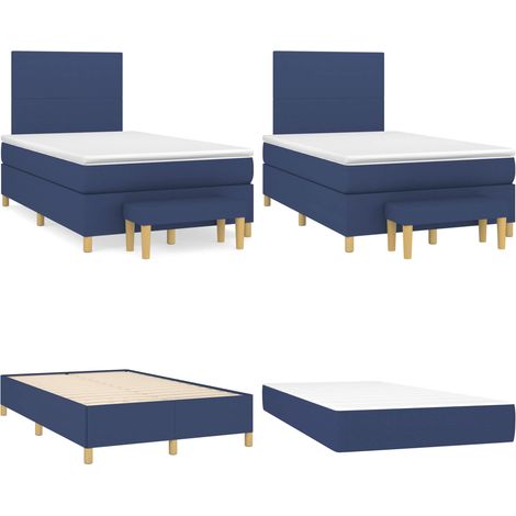 Boxspringbett mit Matratze Blau 120x190 cm Stoff - Boxspringbett - Doppelbett - Schlafraum - Blau - Bettauflage - Home & Living