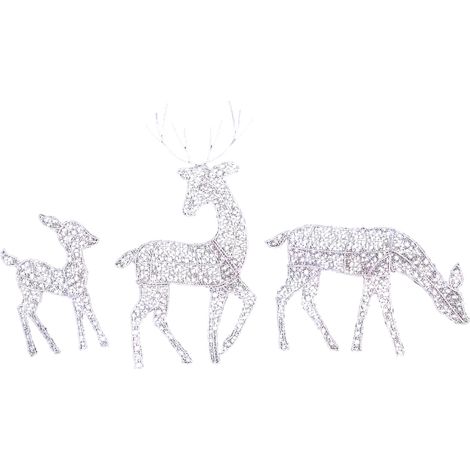Ensemble de 3 cerfs lumineux pour décoration de Noël extérieure, compatible avec les ornements de jardin YgkuHd, liquidation de Noël (1/5)