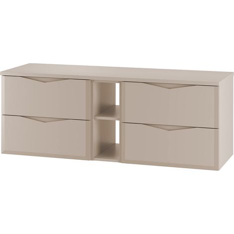 Waschbeckenunterschrank inkl. Waschtischplatte 140 cm breit in Beige DORIDA-140 (1/5)