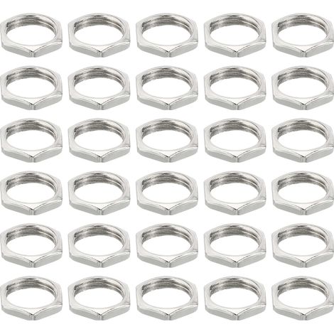 M12x1.0 Acier Hex Écrous, 50 Paquet Métrique Filetage Zinc Plaqué Fini Matériel Écrous Vis Boulon Fixations pour Lampes Machines Réparation 3mm Hauteur 14mm Largeur (1/5)