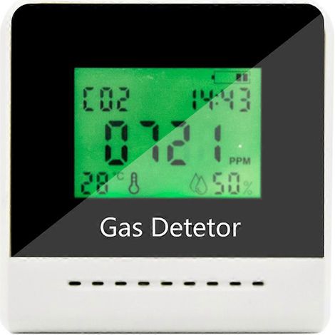 CO2-Messgerät mit Uhr, Gas-Kohlendioxid-Detektor, Temperatur- und Feuchtigkeitssensor