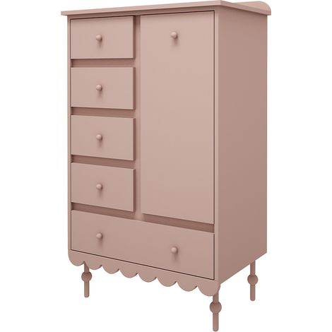 Commode 5 tiroirs 1 porte Wood Luck Babushka Rose