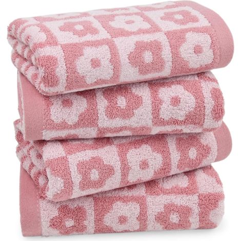 Juego de 4 toallas de mano de algodón de secado rápido – Ideales para mujeres, niñas, esposas, madres e hijas (75 x 34 cm) (1/5)