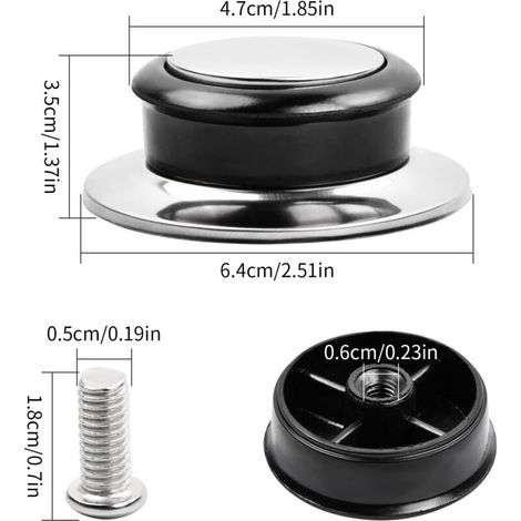 4 Pcs Poignée de Couvercle de Casserole Poignée de Couvercle en Verre Couvercle de Casserole en Acier Inoxydable Ouchons Poignées Poignées Universelles de Couvercles de Casserole (1/4)