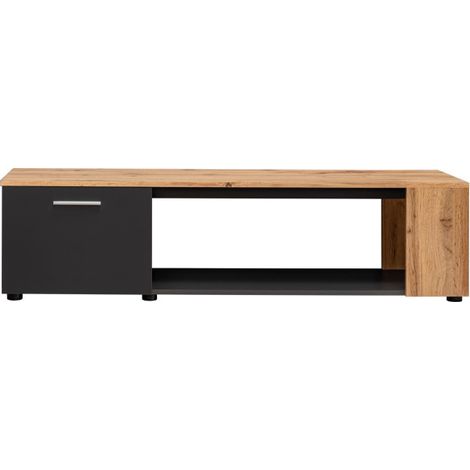 Meuble TV "Maze I" - Noir/Beige - L 150 x H 39 X P 40 cm - Livraison gratuite (1/3)