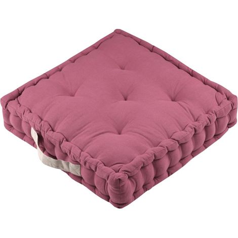 Epais coussin de sol en coton uni rose