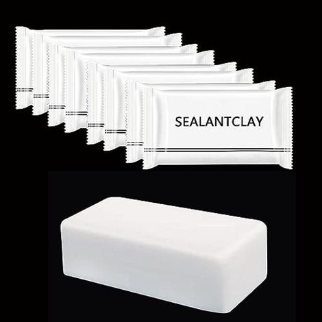 Irovami Lot de 8 pièces de colle blanche pour sceller les trous de climatiseur, pour tuyaux d'égout domestiques, pour murs, pour sceller les trous de climatiseur dans les dortoirs. (1/5)