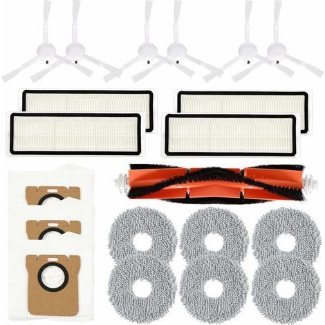 Set di accessori per robot aspirapolvere e lavapavimenti L10s Ultra: 1 spazzola principale, 6 spazzole laterali, 4 cartucce filtro, 3 sacchetti per la polvere, 6 panni lavabili (1/5)