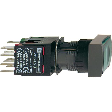 Harmony XB6 bouton-pous. lum. diam. 16mm à imp. affleurant 24V 1F vert SCHNEIDER XB6DW3B1B (1/2)