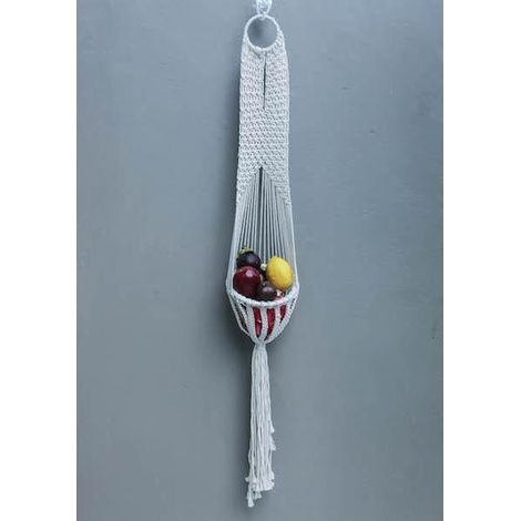 MACIZO DE FLORES DE MACRAMÉ INDIVIDUAL, COLOR CREMA (1/4)