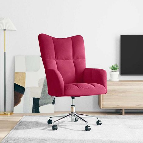 vidaXL Chaise de relaxation Rouge bordeaux Velours (1/5)
